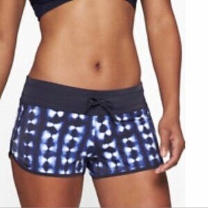 Athleta Kata Blue Tie Dye Swim Shorts S